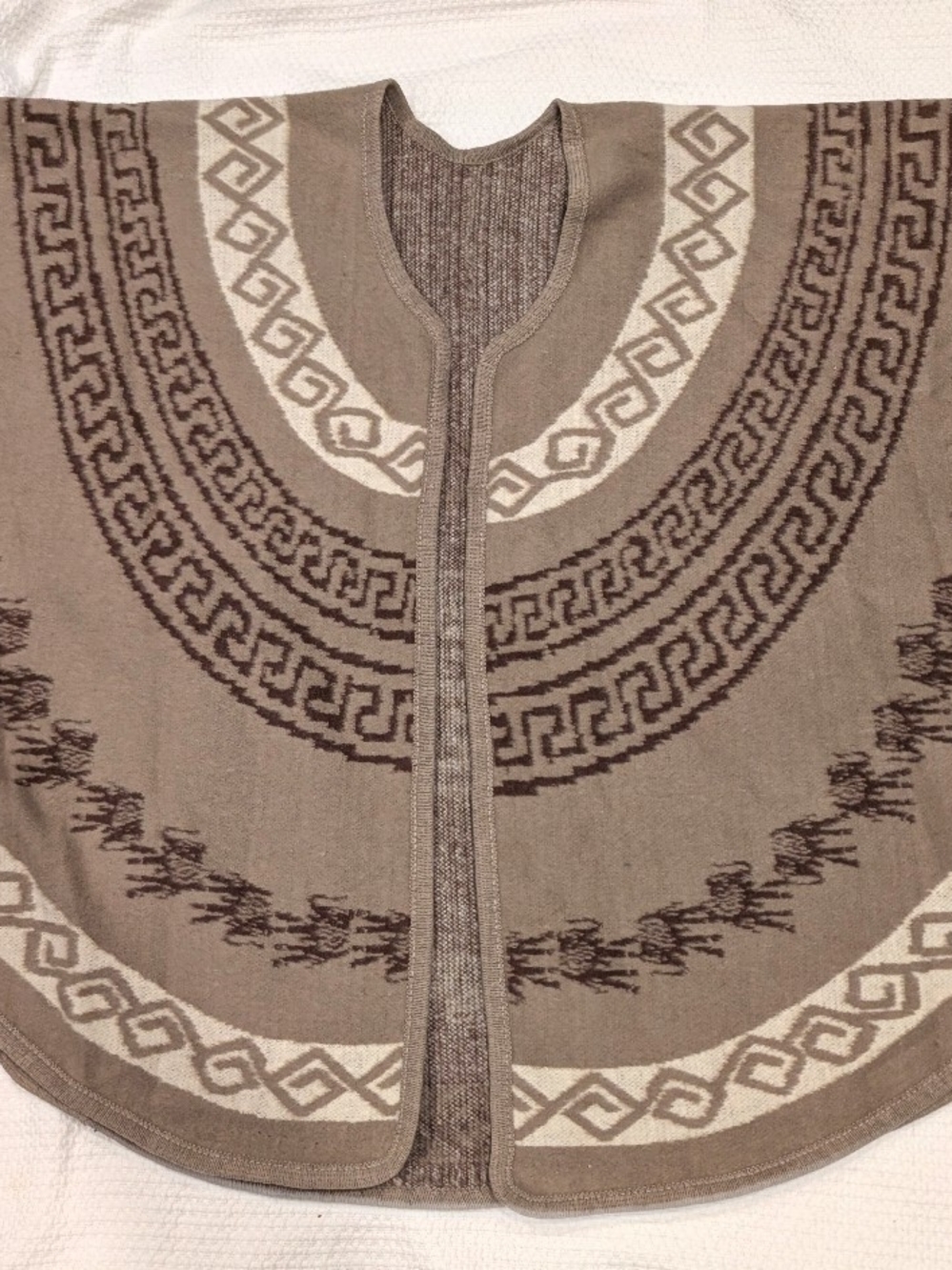 Men's Taupe Patterned Knit Sweater Coat